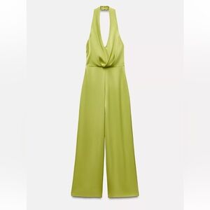 Zara Satin Halter Jumpsuit